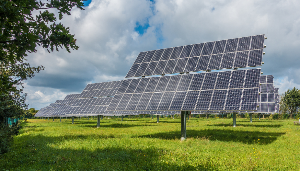 panneaux photovoltaïques dans un champ